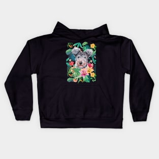 Tropical Pumi Dog Kids Hoodie